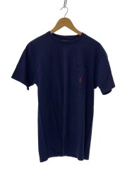 画像：90s/USA製/裾袖シングル/ポケット裏シングル/耳付き/Tシャツ/S/コットン/NVY/無地