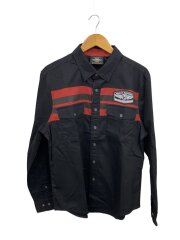 画像：長袖シャツ/L/コットン/BLK/96304-20VM