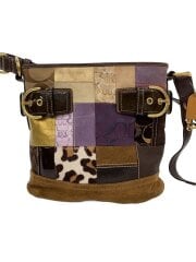 画像：ショルダーバッグ/スウェード/マルチカラー/総柄/K05S-3573