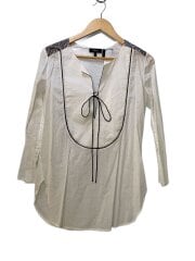 画像：長袖ブラウス/S/コットン/WHT/01-6208201