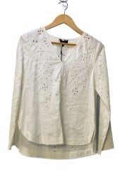 画像：長袖ブラウス/XS/リネン/WHT/01-8108225-000