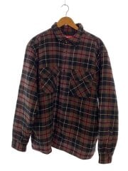 画像：QUILTED PLAID SHIRT/長袖シャツ/L/コットン/RED/チェック