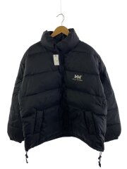 画像：ダウンジャケット/L/ナイロン/BLK/ロゴ刺繍/ドローコード