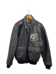 画像：A-2/レザージャケット・ブルゾン/S/レザー/BLK/30-1415/擦れ・リブ毛玉有