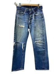 画像：60-70s/VT/501/BIGE/実寸W29/デニム/インディゴ/平行ステッチ/リペア多/ダメー