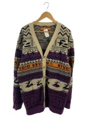 画像：ノルディック柄/ロングカーディガン/L/ウール/マルチカラー/総柄/70864462