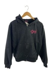 画像：90 Logo Glitter Zip Hoodie/ジップパーカー/M/コットン/BLK/NL0047