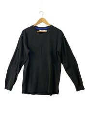 画像：長袖Tシャツ/2/コットン/BLK/無地/NN-C4204
