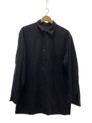 画像：長袖シャツ/1/シルク/BLK/無地/Z01-01027