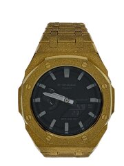 画像：クォーツ腕時計/デジアナ/ステンレス/BLK/GLD/GA-2100