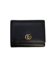 画像：3つ折り財布_GGマーモント/レザー/BLK/メンズ