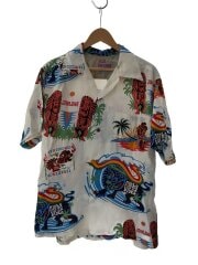 画像：アロハシャツ/L/レーヨン/WHT/総柄/ss34181