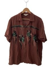 画像：半袖シャツ/L/レーヨン/BRW/SH35816