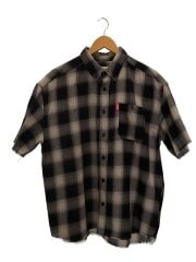 画像：半袖シャツ/M/ポリエステル/BLK/チェック/NN1658//