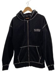 画像：全体的に色褪せ有/ジップパーカー/L/コットン/BLK/101233012013