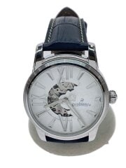 画像：自動巻腕時計/アナログ/レザー/BLK/SLV/SS/or-0011n