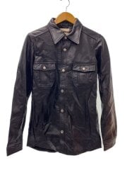 画像：gardens/レザーシャツJKTレザージャケット・ブルゾン/L/羊革/BLK