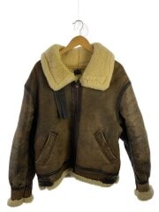 画像：レザージャケット・ブルゾン/42/山羊革/BRW/33h5595/ｂ-3/USA製