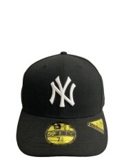 画像：ニューヨークヤンキース/キャップ/7 3/4/ポリエステル/BLK/無地/メンズ