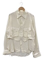 画像：LAYERED SILK SHIRTS/--/シルク/WHT/無地/MUFW-SH0191//