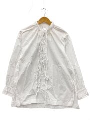 画像：AD2021/長袖ブラウス/S/コットン/WHT/無地/TI-B002//