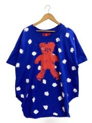 画像：テディベア/カットオフ/Tシャツ/0/コットン/BLU/プリント/16-12-342009//