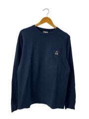 画像：長袖Tシャツ/L/コットン/NVY/無地