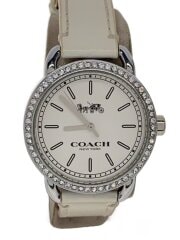 画像：クォーツ腕時計/アナログ/レザー/WHT/WHT