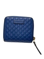 画像：2つ折り財布_マイクログッチシマ/レザー/BLU/レディース