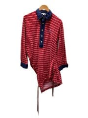 画像：ポロシャツ/46/コットン/RED/ボーダー