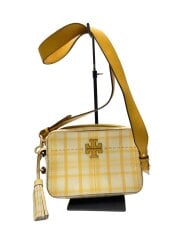 画像：ショルダーバッグ/レザー/YLW/チェック