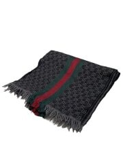 画像：マフラー/ウール/BLK/総柄/メンズ