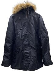 画像：フライトジャケット/L/ナイロン/BLK/無地