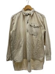 画像：スウェーデン軍/40s/マチ付き/長袖シャツ/--/コットン/WHT/無地