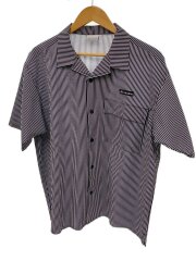 画像：半袖シャツ/M/ポリエステル/NVY/ストライプ/PM0631/オウルリッジショートスリーブシャツ