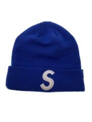 画像：ニットキャップ/--/アクリル/BLU/無地/メンズ/S LOGO BEANIE//