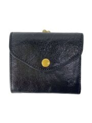 画像：2つ折り財布/牛革/BLK/無地/メンズ