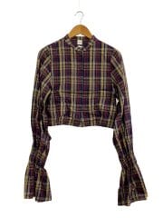 画像：長袖ブラウス/36/コットン/NVY/チェック/11705-11-1102