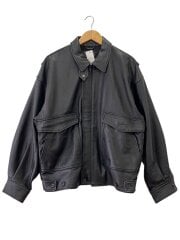 画像：24AW/LEATHER FLIGHT JACKET/3/牛革/BLK/YK24FW0750B//