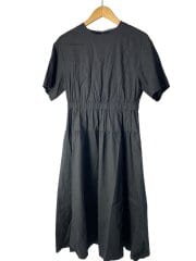 画像：23SS/CRISP LINEN APRIE/半袖ワンピース/38/リネン/BLK/無地/03-3105528