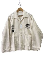 画像：ジャケット/L/コットン/WHT/無地