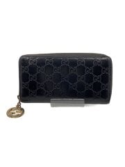 画像：長財布_グッチシマ/レザー/BLK/総柄/メンズ