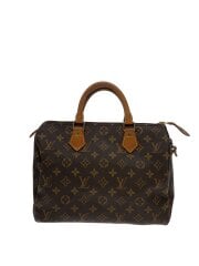 画像：2)スピーディ25_モノグラム・キャンバス/PVC/BRW/総柄