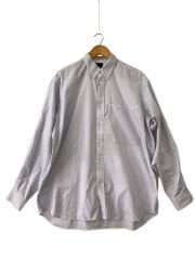 画像：長袖シャツ/M/--/WHT/ストライプ/BE-80024