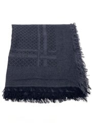 画像：マフラー/シルク/BLK/総柄/メンズ