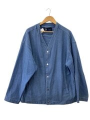 画像：カーディガン(薄手)/--/コットン/BLU/無地/F32210-SH09-AB/刺し子//