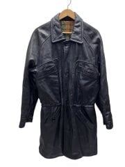 画像：レザーロングコート/50/レザー/BLK