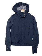 画像：両袖、袖口汚れ有/ピーコートディテール/フーデッドブルゾン/10/ナイロン/BLK