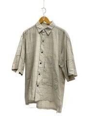 画像：半袖シャツ/3/コットン/GRY/チェック/m771-b52-004
