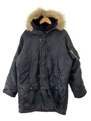 画像：ミリタリージャケット/L/ナイロン/BLK/無地